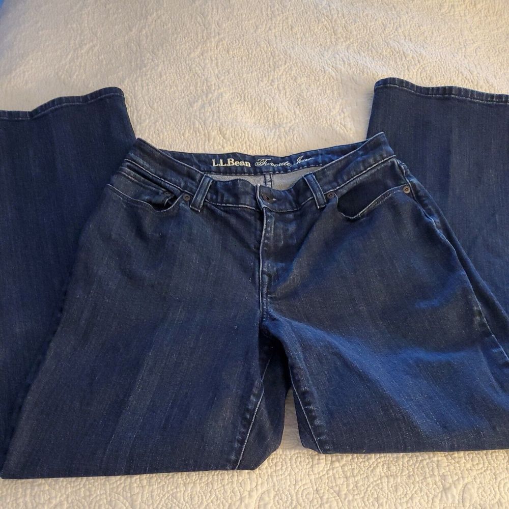 L.L. Bean Women's Straight Leg Jeans - Dark Blue